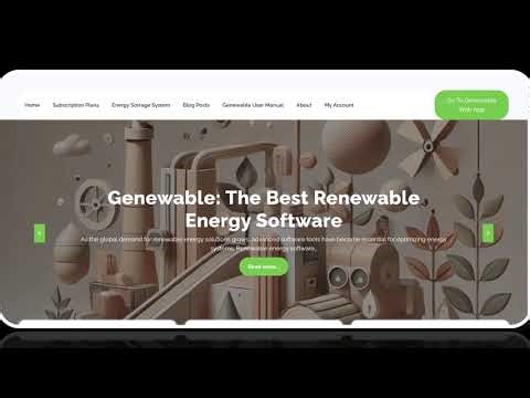 Genewable Demo: the ultimate AI powered Renewable Energy Software