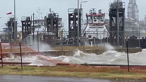 Ferry operations have been suspended by the Texas Department of Transportation due to high tides pushed in by Hurricane Hanna. This video was shot today by news editor Dan Parker. (Copyright South Jetty 2020) | Port Aransas South Jetty
