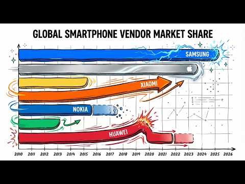 📱 Smartphone Market Share Race 2010-2026: Apple vs Samsung vs Xiaomi - WHO WINS?