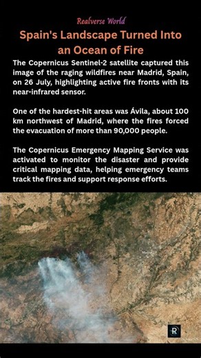 🔥 Spain's Landscape Turned Into an Ocean of Fire #space #universe #realverseworld #planet