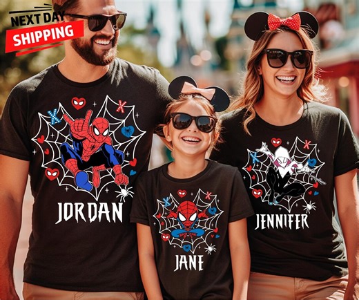 Spider Family Shirts, Matching Spider Hero Tees, Mommy Daddy Kids Personalized Shirts, Superhero Trip Outfit - Etsy