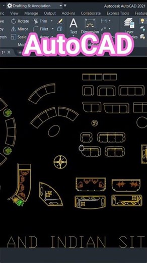 2D sofa set design in AutoCAD #architecture #design #autocadblocks