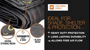 Xpose Safety Heavy Duty Mesh Tarp – 12’ x 18’ Multipurpose Black Protective Cover with Air Flow - Use for Tie Downs, Shade, Fences, Canopies, Dump Trucks – Tear Resistant