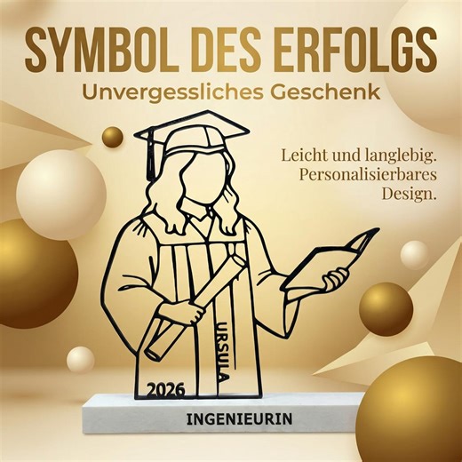 Personalized Graduate Display | Personalized Graduation Gift | 3D Printed Line Art Decoration | Geschenk Abschluss | Ingenieurin Geschenk - Etsy