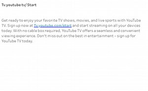 Tv.youtube tv/ Start