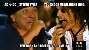 Steven Tyler inducts AC ⚡ DC At Rock and Roll Hall of Fame AC⚡DC // Steven Tyler - You Shook Me All Night Long _ Live RRHOF '03 A.A.C. Audio // I edited the video to make it visually at a good quality full screen If you want to follow my public videos, press the follow button 🎸 https: //www.facebook.com/VladoSimunovicRock 🔊 Rock and Roll Hall of Fame 2003: AC/DC You Shook Me All Night Long is a song by : AC/DC, from the album Back in Black. | Rock_N_Roll_Fantasy V.S.Rock