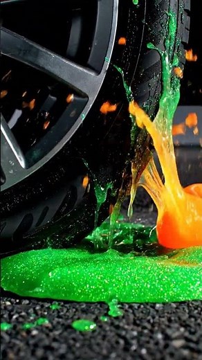 Ultra-Realistic 4K ASMR | Car Tire Crushing Glowing Alien Slime Pods