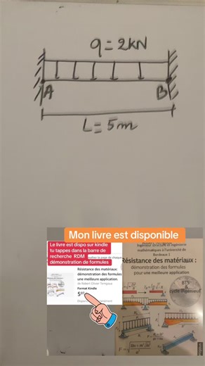 Calculer reactions aux appuis poutre bi encastrer #livre #geniecivil #rdm #formation #apprendresurtiktok