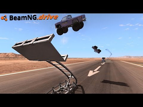 BeamNG.drive - CATAPULT LAUNCHING CARS