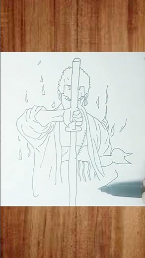 How to Draw Zoro (Three Swords) |Step-By-Step | One Piece character #drawing #art #anime #shorts