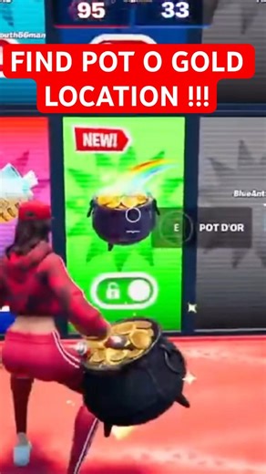 SUPER RED VS BLUE TYPICAL GAMER MAP FORTNITE - FIND POT O' GOLD LOCATIONS (ALL SECRETS CODES)#shorts