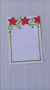 Red Floral Top Border Design/6 easy border design/Border design/Project/Priyanka Gunwal #shorts