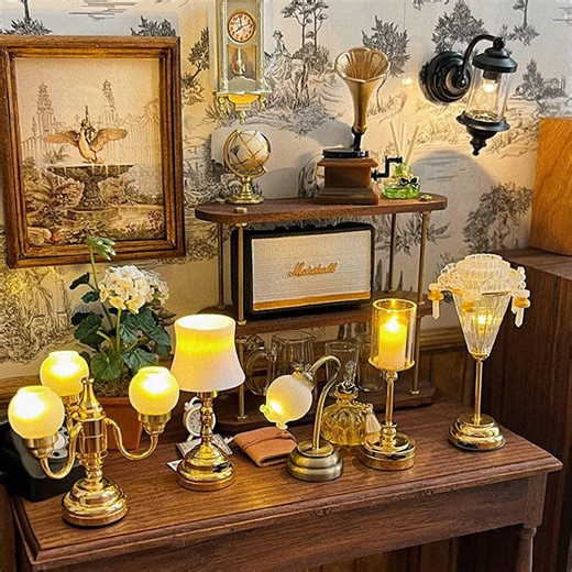 1:12 Scale Dollhouse Miniature LED Lights Set - Tiffany Glaze Lamp, Chain Chandelier, Wall Sconce, Battery Operated Tiny Lighting, Gifts - Etsy Australia