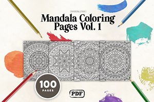 100 Mandala Coloring Pages for Fun | Coloring Pages for Stress Relief | Relaxing Activity for Kids, Teens, and Adults| Instant Download PDF - Etsy