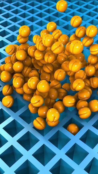 satisfying peaches fall into grid #roblox #3danimation