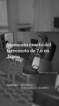 Momento exacto del terremoto de magnitud 7.6 en Japón