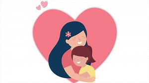 Download Mother and Daughter Hugging 2D Cartoon Animation for free