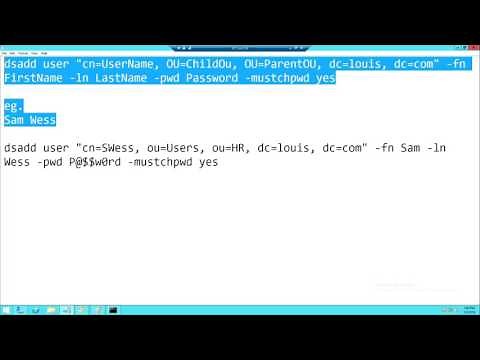 17 Using DSADD To Create User Accounts in the command prompt