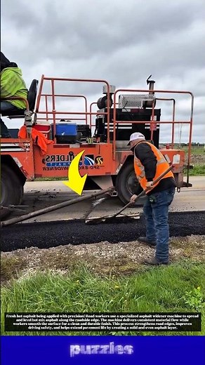 Hot Asphalt Road Repair Process! Super Satisfying Road Work #shorts