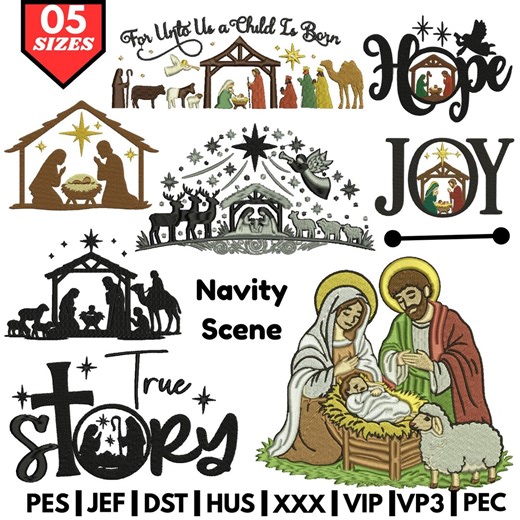 Mini Nativity Scene Machine Embroidery Designs Holy Family Nativity Embroidery Religious Embroidery Nativity Scene Outline PES File 5 sizes - Etsy Australia