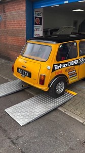 Out for its first spin! Is the Britax the best Livery ever? Owner: @a_mini_or_2 #classicmini #classiccars #classiccar #rovermini | Mini Cooper Club