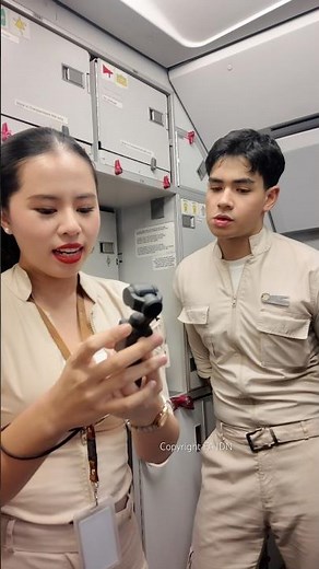 Super Air Jet cabin crew testing a new camera