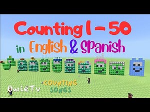 Counting 1-50 in English and Spanish | Counting Songs for Kids| Minecraft Number Blocks Counting