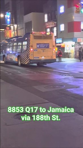 #MTA NYC BUS: 8853 Q17 @ Main St & Roosevelt Ave #nycbus #youtubeshorts #queens #4k #sunrise
