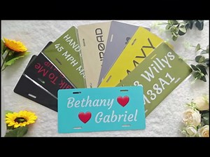 Custom License Plates 6x12 Inch, Personalized Add Your Own Logo Text Photo Customized Aluminum Number Plate for Front of Car, PureBlack