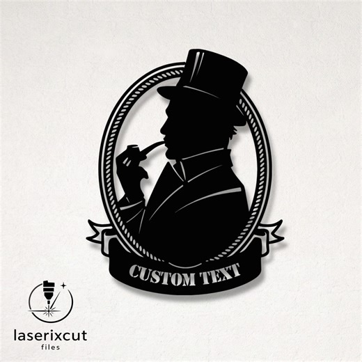 Customizable Gentleman Laser Cut Vector Design – SVG, DXF, Ai, Pdf Files Glowforge, Cricut, CNC, Metal, Wall Decor, Digital Instant Download - Etsy
