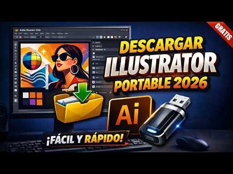 Cómo Descargar Adobe Illustrator Portable Multilenguaje para Windows x64 Bits 🚀 Diseño Gráfico ✨