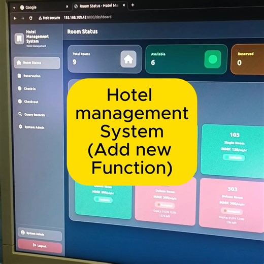 Hotel management system (Add new function) #AI #python #managementsystem #possystem #mrcolour