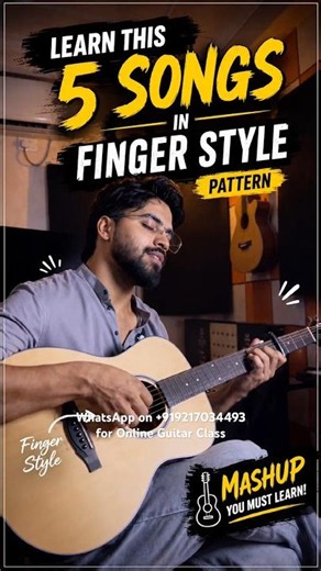 Learn 5 Bollywood Songs with ONE Fingerstyle Pattern 🎸 | Part 1 | Easy Guitar Mashup