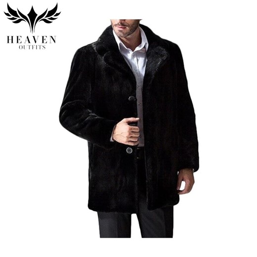 Men's Black Real Mink Fur Coat, Genuine Fur Handmade Winter Jacket, Luxury Elegant Overcoat, Warm Fur Coat, Christmas Gift, Gift for Him - Etsy