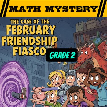 February Math Mystery 2nd Grade | Valentine's Day Math | Geometry Graphs Arrays
