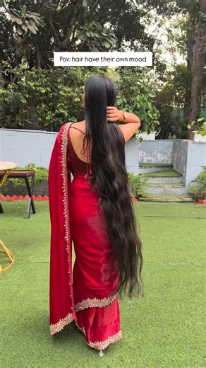Nupur on Instagram: "From bad texture, to sliky to wavy to curly to straight to oily to shiny my hair shows me all. #longhairgirls #verylonghair #longhaircare #longhairstruggles #haircareroutine"
