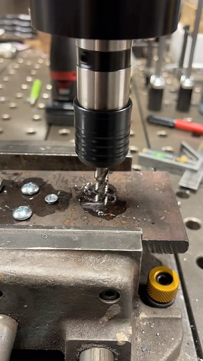 18K views · 281 reactions | 3/8” through 3/8” in seconds! The tapping arm is awesome! #make #maker #tap #machinist #metalshop #handmade #makeeverything #tools #tap #drill #thread #asmr | Make Everything | Facebook