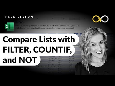 Compare Lists with FILTER, COUNTIF, and NOT | Free Lesson | Excel for Business Analysts Course