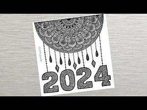 Happy New Year 2024 Mandala Art | How to draw mandala for beginners | New year drawing | Doodle art