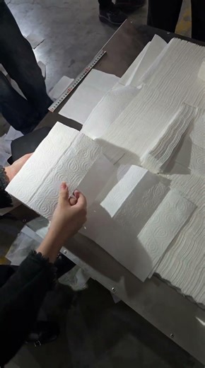 3 lines cutting interfold lamination hand towel paper folding machine #machine #handtowelmachine