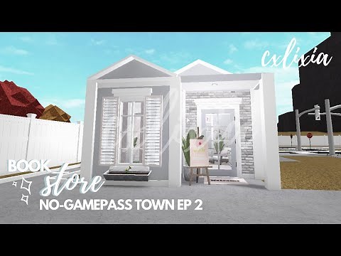 ROBLOX | Bloxburg: No-Gamepass Town/City Series Part 2 : Bookstore | Speedbuild & Tour | cxlixia