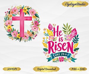Christian Easter Graphics, Floral Resurrection PNG, Jesus Designs, Sublimation T-shirt Art, Easter Clipart - Etsy