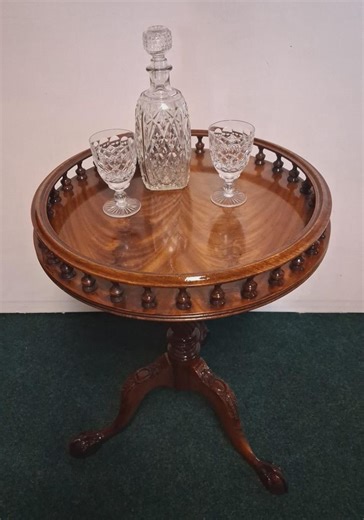 Antique Mahogany Gallery Top Wine Table - Etsy