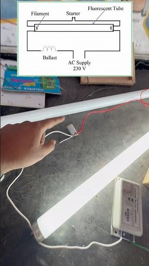 Tube light control using Ballast #shorts #practical