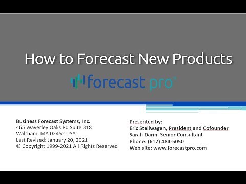 How to Forecast New Products