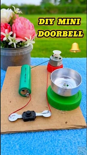 Super Easy DIY Mini Doorbell 🔔 using DC Motor! How To Make Doorbell #shorts #diy #dcmotor