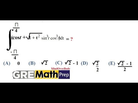 Integrate cos t plus square root of 1 plus t squared | GRE Math