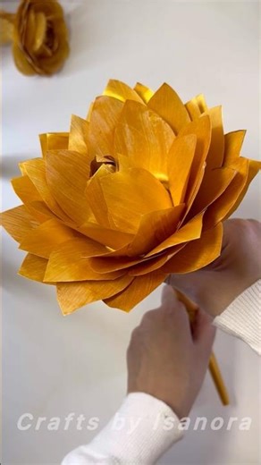 Golden Rose I Flower making with paper I Paper Rose #diy #crafts #shorts