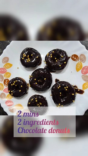 2 mins,2 ingredients chocolate donuts !!#trending#viral#shorts#donuts#chocolate#easy#food#rich#tasty