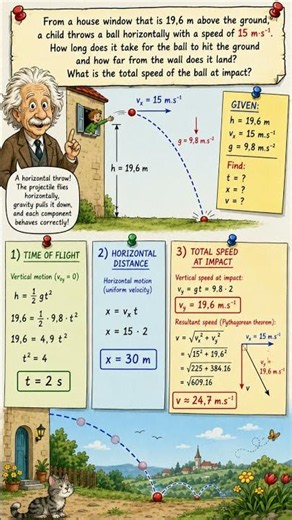 16 - Horizontal projectile motion #projectilemotion #projectile_motion #gravity #physics